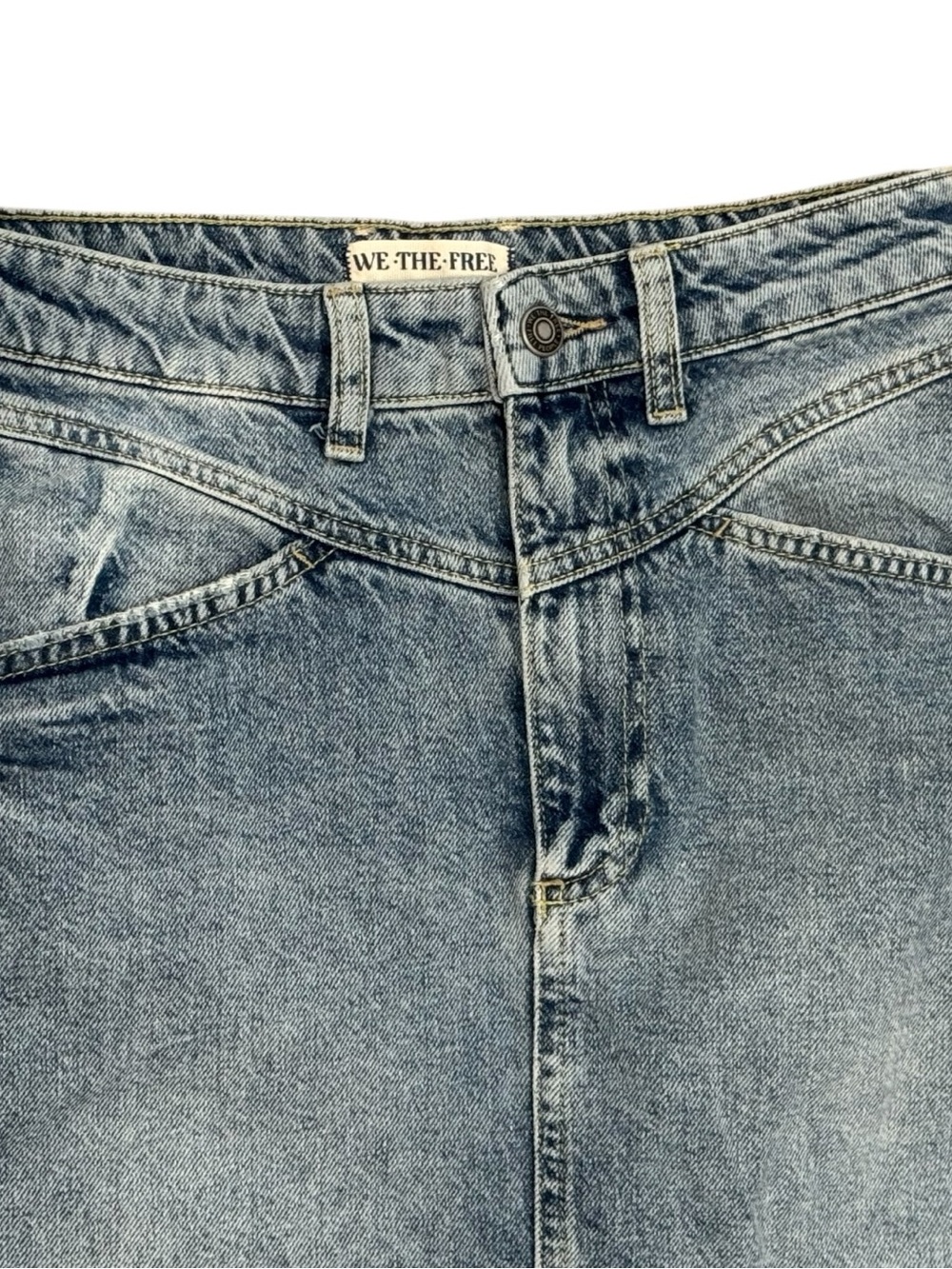Free People We The Free Come As You Are Long Denim Jean Maxi Skirt 0 - Picture 5 of 9